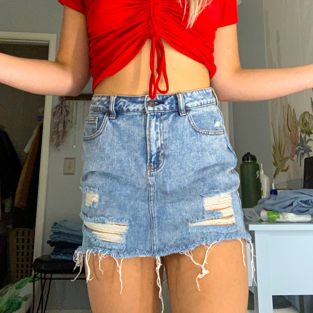 PacSun distressed Jean skirt